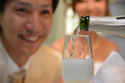 シャンパンで乾杯